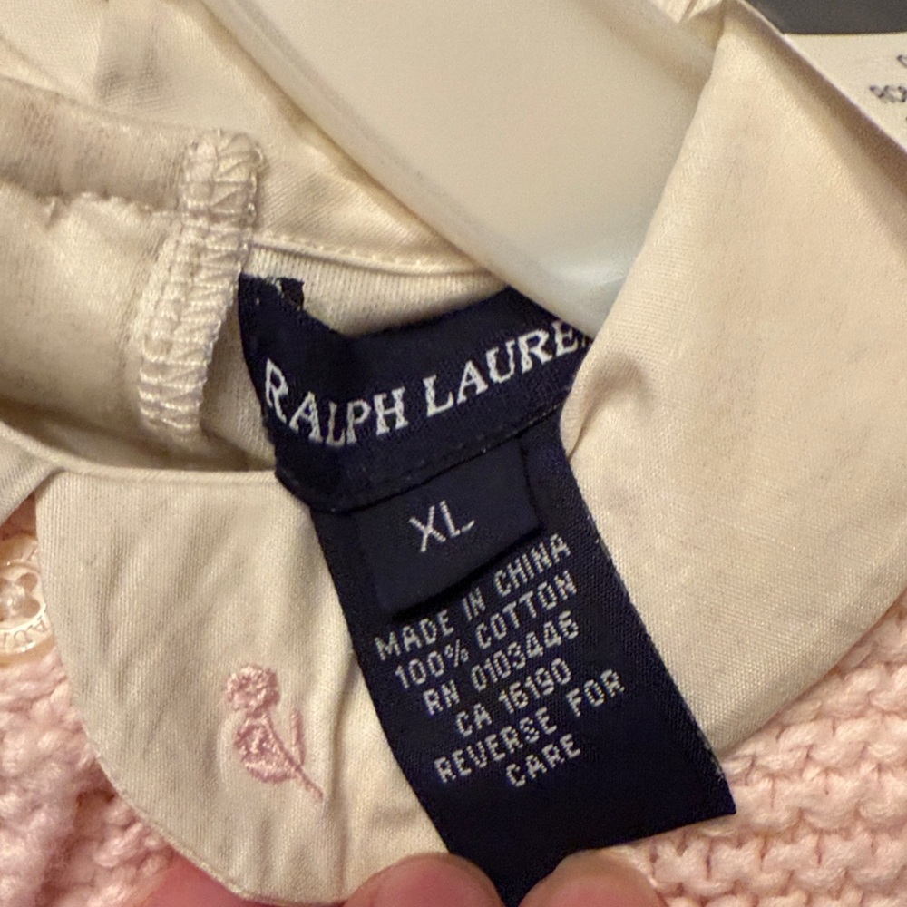 NWT Ralph Lauren Pink Knit Cardigan, long sleeve Bodysuit, corduroy pants Set - Picture 4 of 11